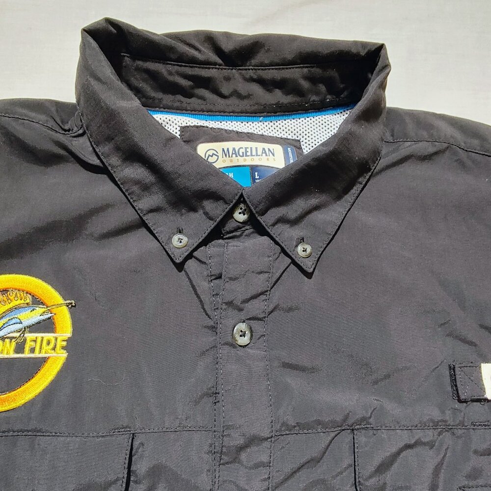 Magellan Outdoors‎ Men's Large Fish Gear Short Sleeve Button Down Shirt NWOT - Picture 4 of 13